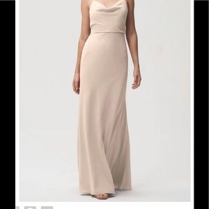 Jenny Yoo capri dress gown bridesmaid  Truffle Color size 0